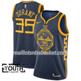 Maillot Enfant Golden State Warriors Kevin Durant 35 2018-19 Nike City Edition Navy Swingman